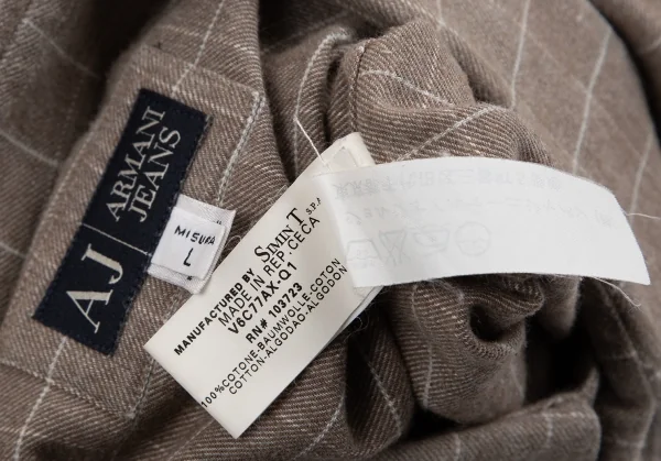 アルマーニジーンズARMANI JEANS グラフチェック長袖シャツ モカL K-127227_015