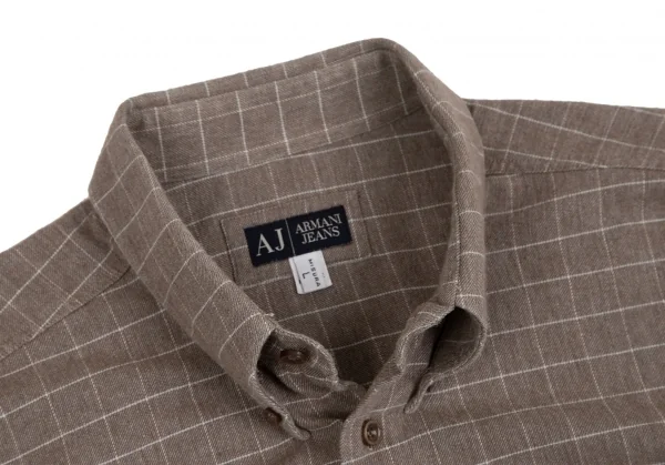 アルマーニジーンズARMANI JEANS グラフチェック長袖シャツ モカL K-127227_004