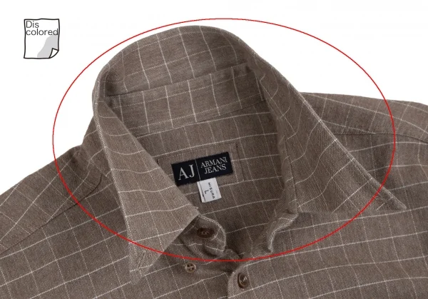 アルマーニジーンズARMANI JEANS グラフチェック長袖シャツ モカL K-127227_005