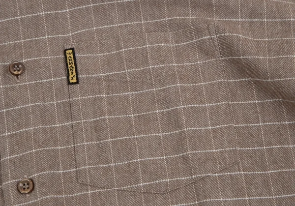 アルマーニジーンズARMANI JEANS グラフチェック長袖シャツ モカL K-127227_009
