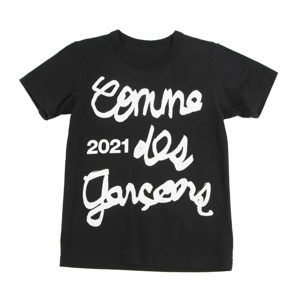 コムデギャルソンCOMME des GARCONS コットン手書きロゴTシャツ 黒S位