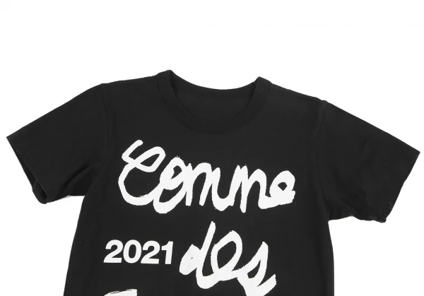 コムデギャルソンCOMME des GARCONS コットン手書きロゴTシャツ 黒S位