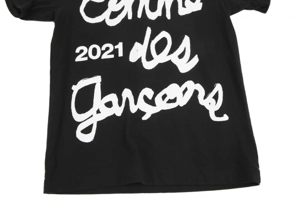コムデギャルソンCOMME des GARCONS コットン手書きロゴTシャツ 黒S位
