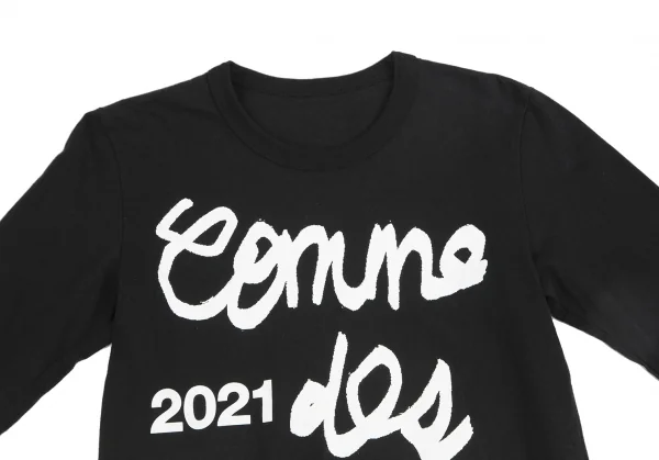 COMME des GARCONS / コムデギャルソン | 2021AW | プリント ロングスリーブTシャツ | S | ホワイト/ブラック | レディース コムデギャルソンCDGロゴ ロングスリーブTシャツ（サークル・ロゴ