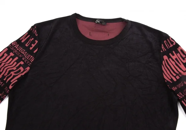 ジャンポールゴルチエ オムJean Paul GAULTIER HOMME 袖ロゴデザインカットソー 黒48 K-127264_002