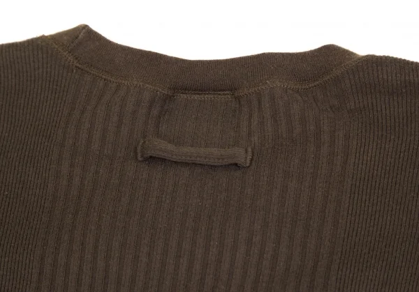 ジャンポールゴルチエ オムJean Paul GAULTIER HOMME フレンチスリーブリブ切替トップス 茶MA K-127266_010