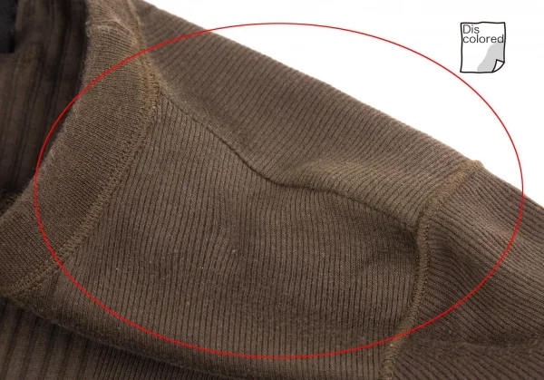 ジャンポールゴルチエ オムJean Paul GAULTIER HOMME フレンチスリーブリブ切替トップス 茶MA K-127266_003