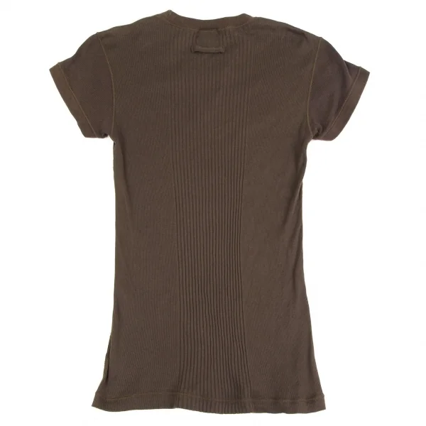 ジャンポールゴルチエ オムJean Paul GAULTIER HOMME フレンチスリーブリブ切替トップス 茶MA K-127266_009