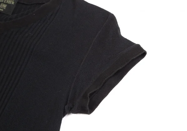 ジャンポールゴルチエ オムJean Paul GAULTIER HOMME フレンチスリーブリブ切替Vネックトップス 黒MA K-127267_005