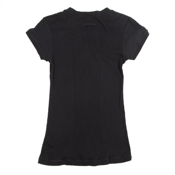 ジャンポールゴルチエ オムJean Paul GAULTIER HOMME フレンチスリーブリブ切替Vネックトップス 黒MA K-127267_008