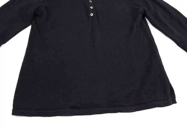 ジョセフ オムJOSEPH HOMME コットンリネンヘンリーネックカットソー 黒50 K-127302_010