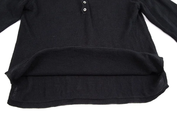 ジョセフ オムJOSEPH HOMME コットンリネンヘンリーネックカットソー 黒50 K-127302_012