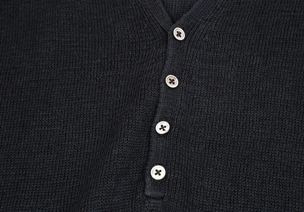 ジョセフ オムJOSEPH HOMME コットンリネンヘンリーネックカットソー 黒50 K-127302_005