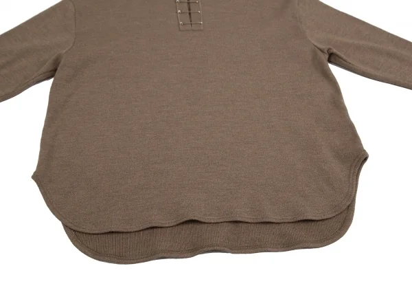 ジャンポールゴルチエ オムJean Paul GAULTIER HOMME セーフティーピンボタンデザインスキッパーニット ブラウン48 K-127326_007