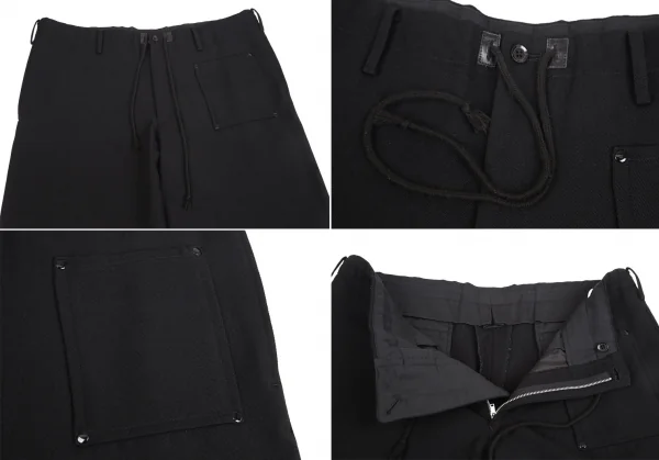 ヨウジヤマモト プールオムYohji Yamamoto POUR HOMME ウールパッチポケットスナップボタンセットアップスーツ 黒3 K-127338_012