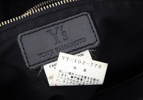 ワイズY's カウレザーベルテッドハンドバッグ 黒 K-127340_017