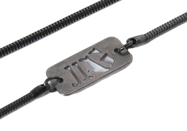 ジャンポールゴルチエJean Paul GAULTIER ロゴドッグタグデザインメガネチェーン シルバー 黒 K-127367_003