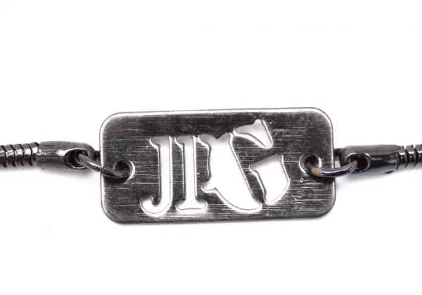 ジャンポールゴルチエJean Paul GAULTIER ロゴドッグタグデザインメガネチェーン シルバー 黒 K-127367_007