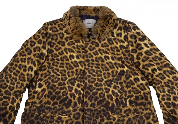 アンダーカバーUNDERCOVER コットンレオパードプリント比翼ファー