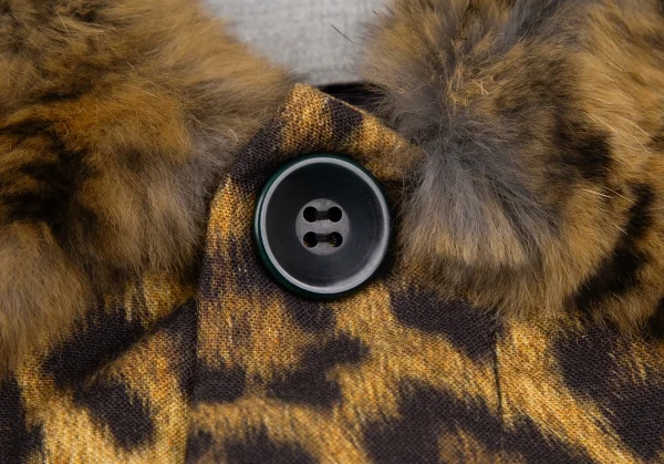 UNDERCOVER Leopard Printed Fur Collar Cotton Coat K-127383_006