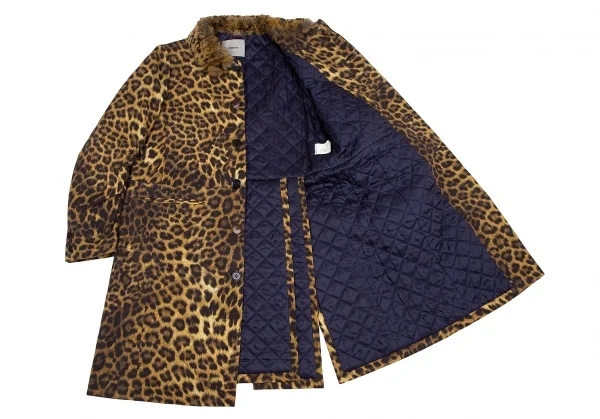 アンダーカバーUNDERCOVER コットンレオパードプリント比翼ファー