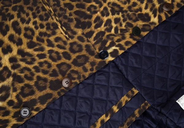 UNDERCOVER Leopard Printed Fur Collar Cotton Coat K-127383_012