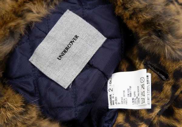 アンダーカバーUNDERCOVER コットンレオパードプリント比翼ファー