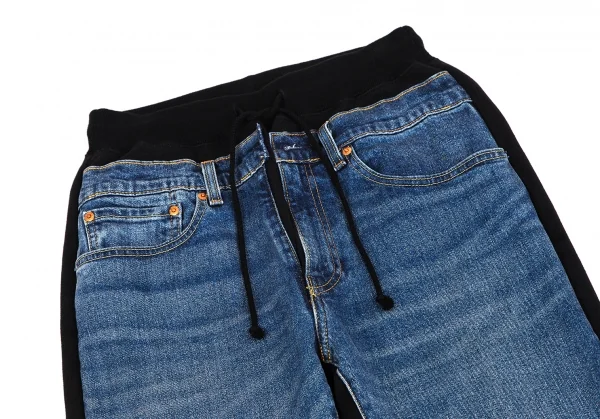 ジュンヤワタナベ マン コムデギャルソン×リーバイスJUNYA WATANABE MAN COMME des GARCONS×Levi's デニムドッキングスウェットパンツ ブルー黒S K-127386_002