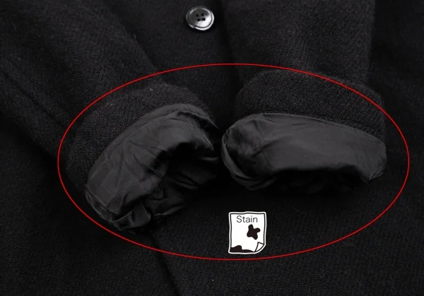 コムコム コムデギャルソンCOMME des GARCONS ウールダブルボタンロングコート 黒S K-127394_010
