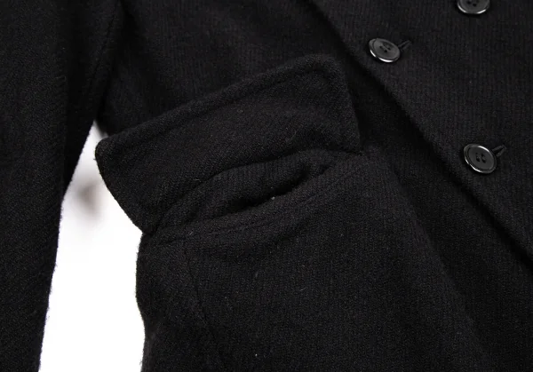 コムコム コムデギャルソンCOMME des GARCONS ウールダブルボタンロングコート 黒S K-127394_012