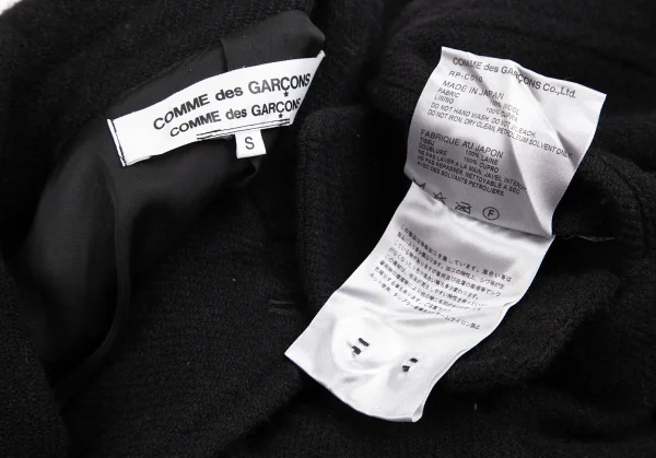 コムコム コムデギャルソンCOMME des GARCONS ウールダブルボタンロングコート 黒S K-127394_016