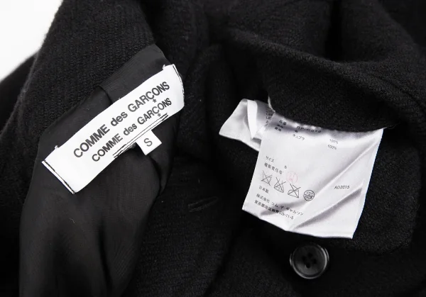 コムコム コムデギャルソンCOMME des GARCONS ウールダブルボタンロングコート 黒S K-127394_017