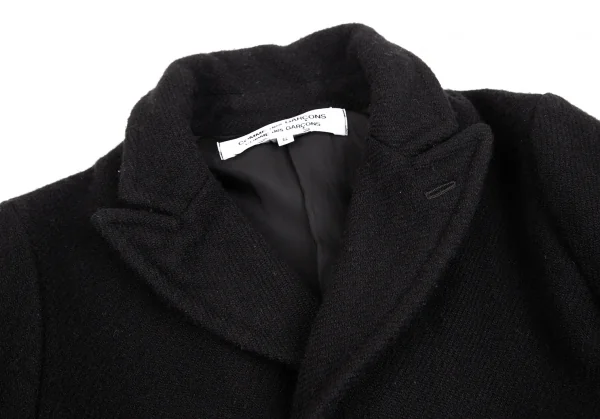 コムコム コムデギャルソンCOMME des GARCONS ウールダブルボタンロングコート 黒S K-127394_004