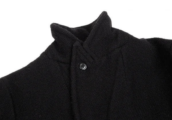 コムコム コムデギャルソンCOMME des GARCONS ウールダブルボタンロングコート 黒S K-127394_005
