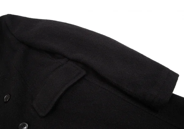 コムコム コムデギャルソンCOMME des GARCONS ウールダブルボタンロングコート 黒S K-127394_008