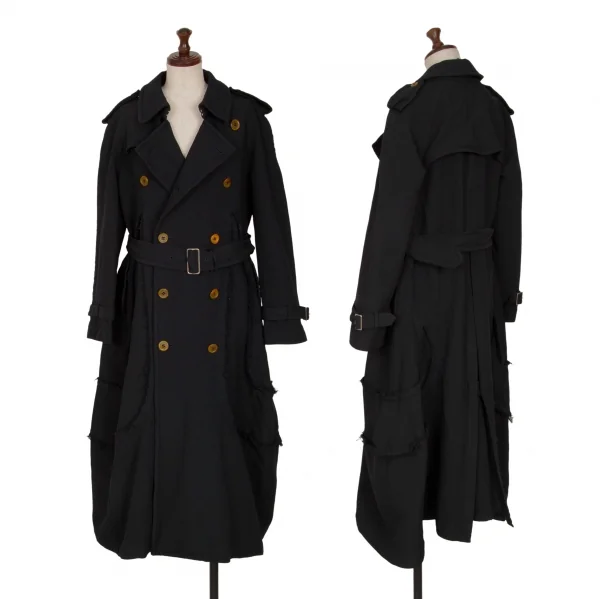 コムデギャルソンCOMME des GARCONS エステルクラッシュロングトレンチ 