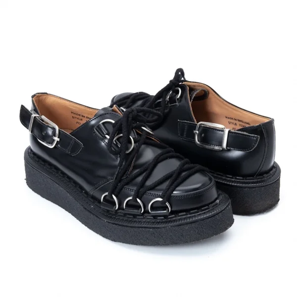 コムデギャルソン オムプリュス×ジョージコックスCOMME des GARCONS HOMME PLUS×GEORGE COX クリーパーラバーソールレザーストラップシューズ 黒6(26cm位) K-127401_001