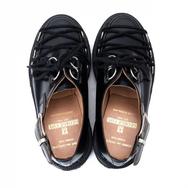 コムデギャルソン オムプリュス×ジョージコックスCOMME des GARCONS HOMME PLUS×GEORGE COX クリーパーラバーソールレザーストラップシューズ 黒6(26cm位) K-127401_010