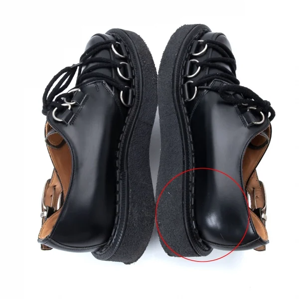 コムデギャルソン オムプリュス×ジョージコックスCOMME des GARCONS HOMME PLUS×GEORGE COX クリーパーラバーソールレザーストラップシューズ 黒6(26cm位) K-127401_008
