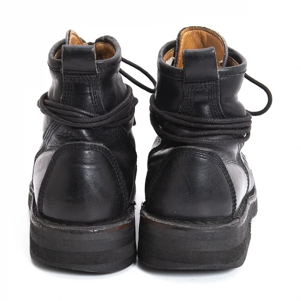 ヨウジヤマモト プールオムYohji Yamamoto POUR HOMME タイヤソールレザーモンキーブーツ 黒26.5位 K-127404_004