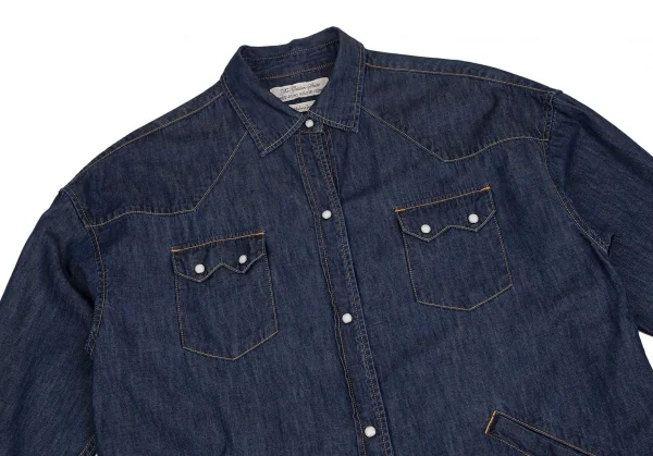 REMI RELIEF Cotton Fringe Long Sleeve Denim Shirt K-127406_002