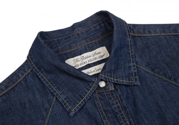 REMI RELIEF Cotton Fringe Long Sleeve Denim Shirt K-127406_003