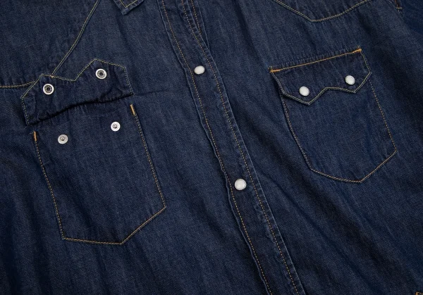 REMI RELIEF Cotton Fringe Long Sleeve Denim Shirt K-127406_005