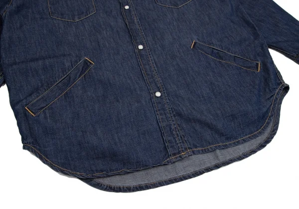 REMI RELIEF Cotton Fringe Long Sleeve Denim Shirt K-127406_008