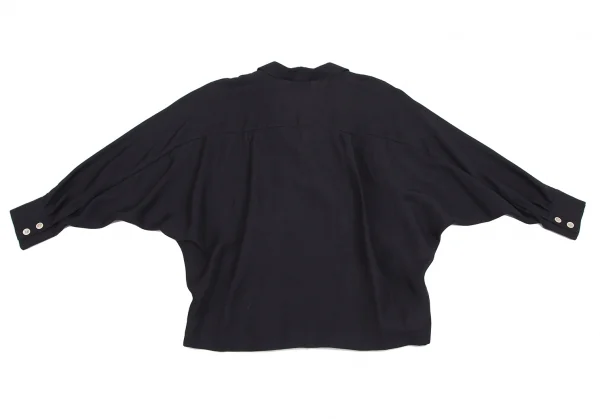 ユナイテッドアローズUNITED ARROWS トリアセテートレーヨンドルマンスリーブダブルジャケット 紺38 K-127407_010