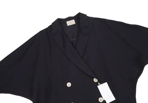 ユナイテッドアローズUNITED ARROWS トリアセテートレーヨンドルマンスリーブダブルジャケット 紺38 K-127407_003