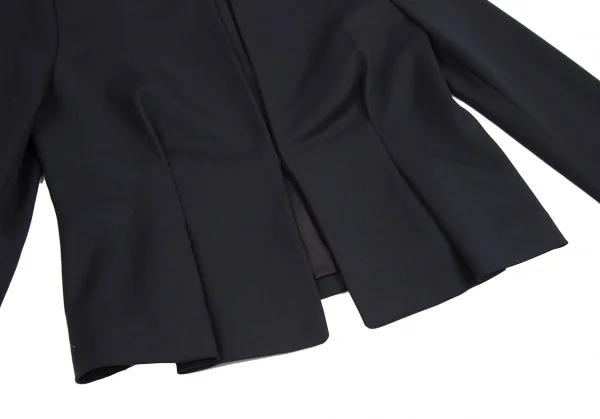 ヨーコチャンYOKO CHAN ウールギャバノーカラージャケット 紺38 K-127410_007