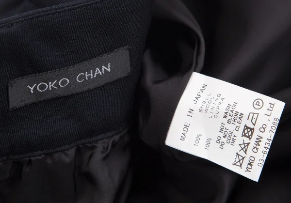YOKO CHAN Wool Gabardine Tuck Skirt K-127411_012