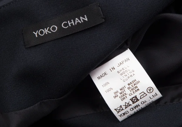 YOKO CHAN Wool Gabardine Collarless Jacket & Skirt K-127412_010