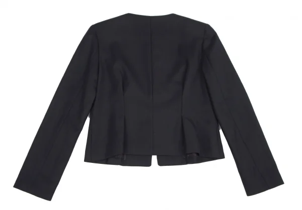 YOKO CHAN Wool Gabardine Collarless Jacket & Skirt K-127412_008